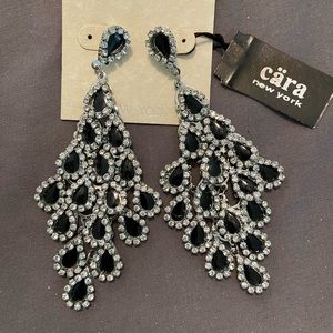 Black silver earrings